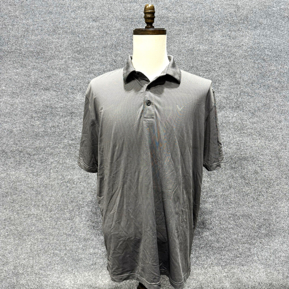 Callaway Men’s 3XL Golf Polo Shirt Gray Striped Optidri Performance Short Sleeve